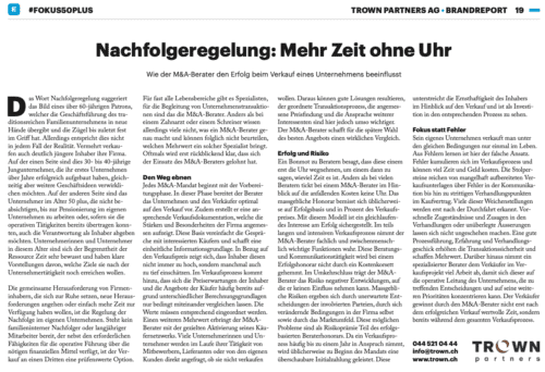 Nachfolgeregelung: Mehr Zeit ohne Uhr